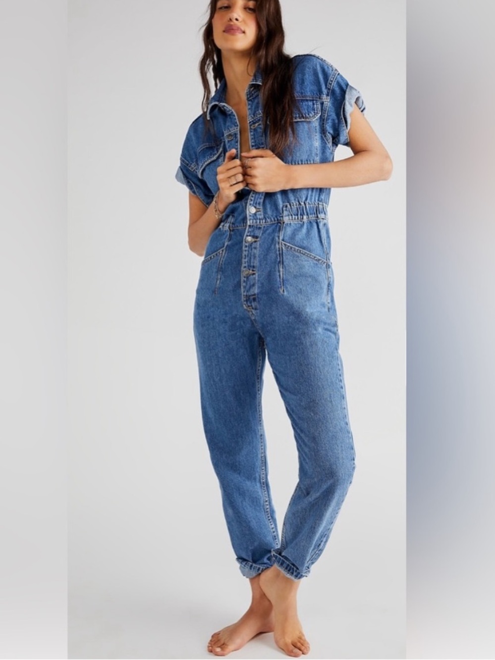 Free People Denim Jumpsuit - Picture 2 of 10